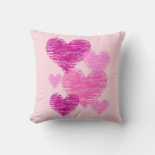 Entsetzliches rosa Herzklopfen Kissen