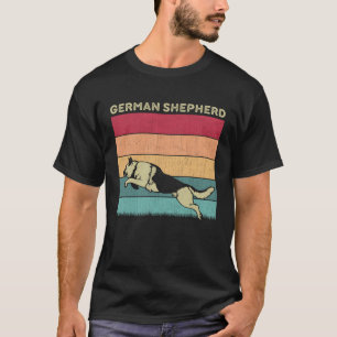 Entsetzte Deutsche Schäferhunde Mädchen Retro D T-Shirt