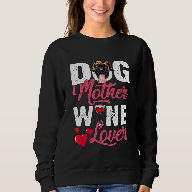 Entsetzter Boxer Dog Mutterwein Sweatshirt (Vorderseite)