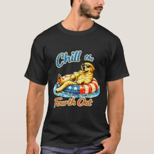 Entspann dich am vierten lustiger Labrador-Hundefa T-Shirt