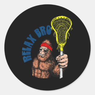 Entspann dich Bruder! Lustiger Sasquatch Lax Bigfo Runder Aufkleber