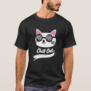 Entspann dich coole Sonnenbrille Katze Kätzchen Ka T-Shirt