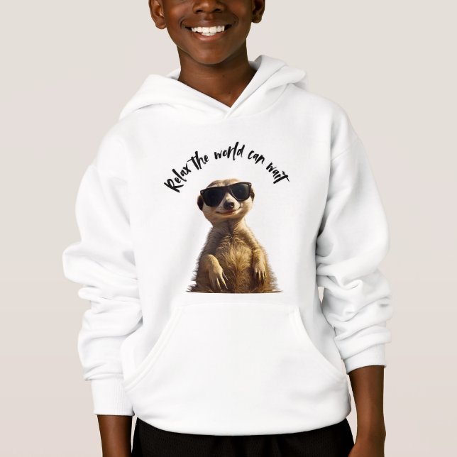 Entspann dich – Die Welt kann warten | Cooler Erdm Hoodie (Vorderseite)