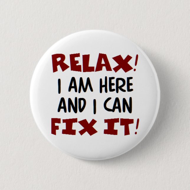 Entspann dich! Ich bin hier Button (Vorderseite)