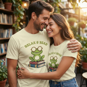 Entspann dich & Lies Süßer Frosch auf Büchern Lu T-Shirt
