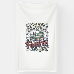 Entspanne den vierten Alligator-Patriot-Shirt Des Banner
