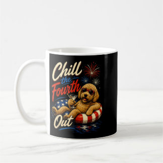 Entspanne den vierten Juli lustiger Goldendoodle-H Kaffeetasse