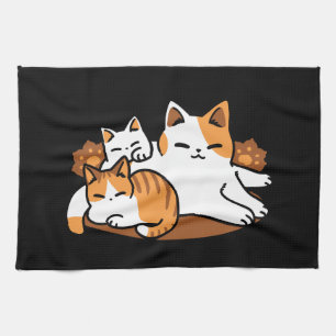 Entspannen bei Katzen Kunst - "Laze Furr Days" für Geschirrtuch