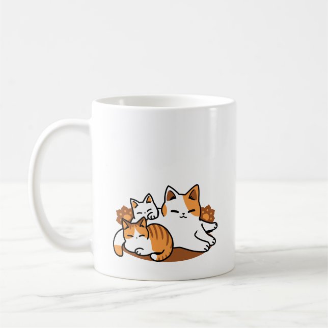 Entspannen bei Katzen Kunst - "Laze Furr Days" für Kaffeetasse (Links)