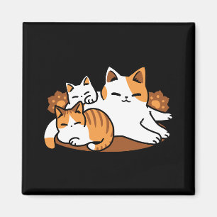 Entspannen bei Katzen Kunst - "Laze Furr Days" für Magnet