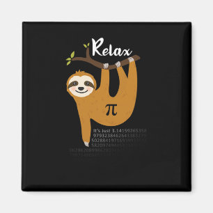 Entspannen Es ist nur Pi 3.14 Funny Sloth Pi Day M Magnet