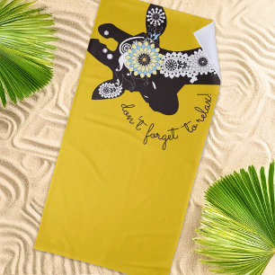 Entspannen - Gelber Funky Lustiger Giraffe Strandtuch