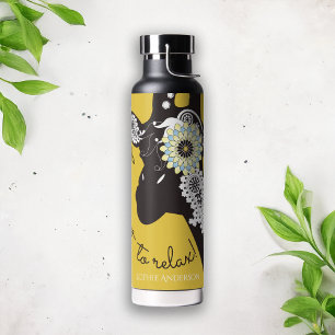 Entspannen - Gelber Funny Giraffe Trinkflasche