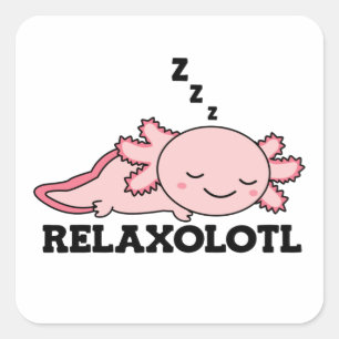 Entspannen im Axolotl Liebhaber, Niedliche Tiere E Quadratischer Aufkleber