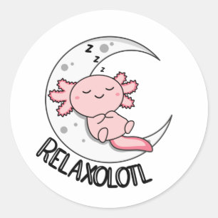 Entspannen im Axolotl Liebhaber, Niedliche Tiere E Runder Aufkleber