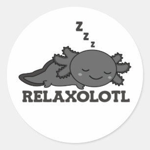Entspannen im Axolotl Liebhaber, Niedliche Tiere E Runder Aufkleber