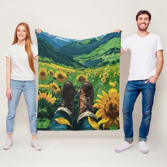 Entspannen im Sonnenblumenparadies Fleecedecke (Beispiel)