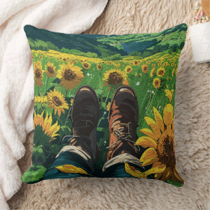 Entspannen im Sonnenblumenparadies Kissen