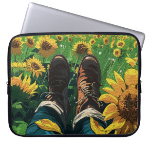 Entspannen im Sonnenblumenparadies Laptopschutzhülle