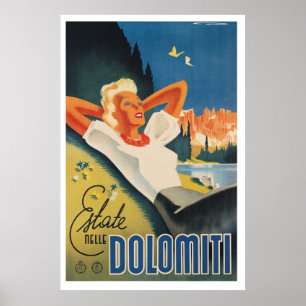 Entspannen in den Dolomiten Alpen Poster