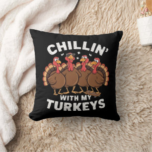 Entspannen mit meinen Truthähnen Thanksgiving-Fami Kissen