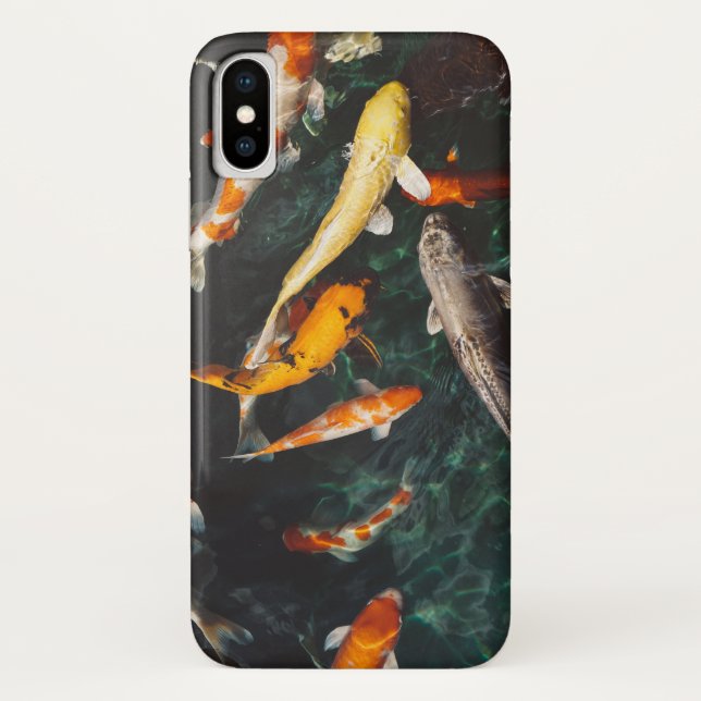 Entspannen Sie am Orange & White Asian Koi Fish Po Case-Mate iPhone Hülle (Rückseite)