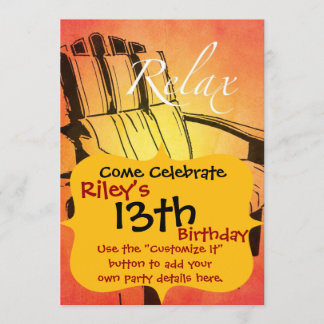 Entspannen Sie am Red Orange Adirondack Sessel Sum Einladung