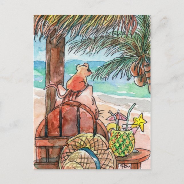 Entspannen Sie am Strand Postkarte (Vorderseite)