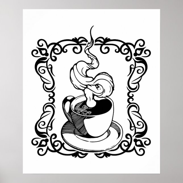 Entspannen Sie bei einer heißen Tasse Kaffee Poster (Vorne)