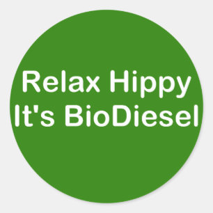 Entspannen Sie Hippy It's BioDiesel Runder Aufkleber