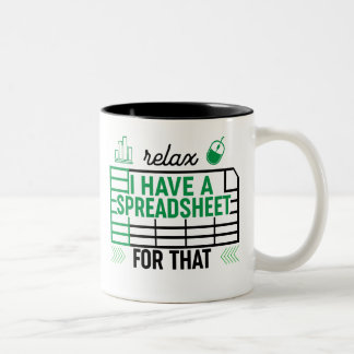 Entspannen Sie, ich habe dafür eine Tabelle, Buchh Zweifarbige Tasse