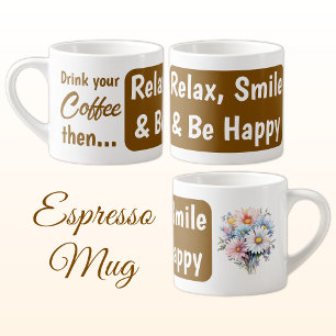 Entspannen Sie Lächeln glücklich gerbera Blume bra Espressotasse