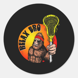 Entspannen Sie sich beim Bro! Funny Sasquatch Lax Runder Aufkleber