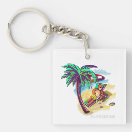 Entspannen Sie sich beim Sommerbär am tropischen S Schlüsselanhänger