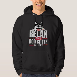 Entspannen Sie sich die Hundesitzt hier sitzt Hoodie