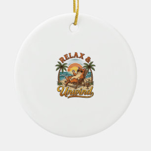 Entspannen Sie sich & entspannen Sie sich Strandka Keramik Ornament