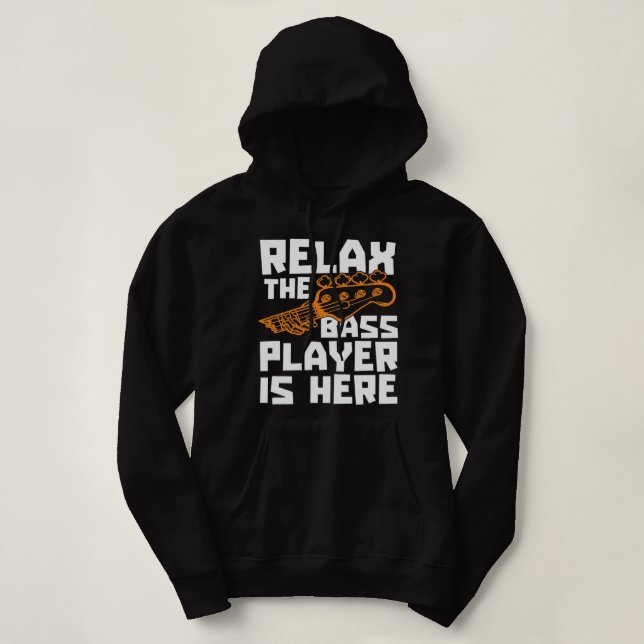 Entspannen Sie sich im Bass Player, der hier Bassi Hoodie (Design vorne)