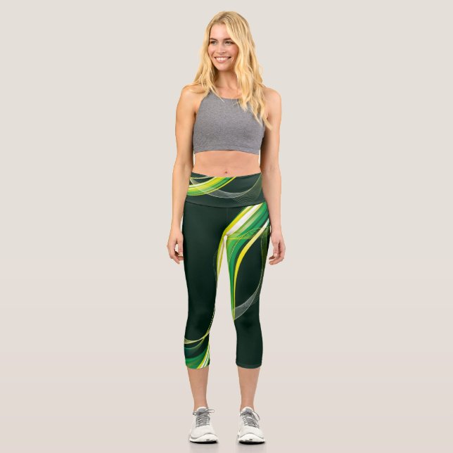 Entspannen Sie sich im Komfort: Stilvolle Yoga Pan Capri Leggings (Vorderseite)