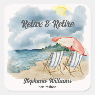 Entspannen Sie sich und entspannen Sie sich im tro Quadratischer Aufkleber