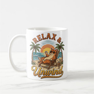 Entspannen Sie sich und entspannen Sie sich Strand Kaffeetasse