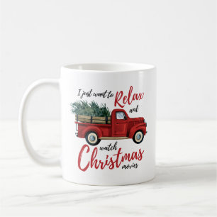 Entspannen Sie sich und schauen Sie Weihnachtsfilm Kaffeetasse