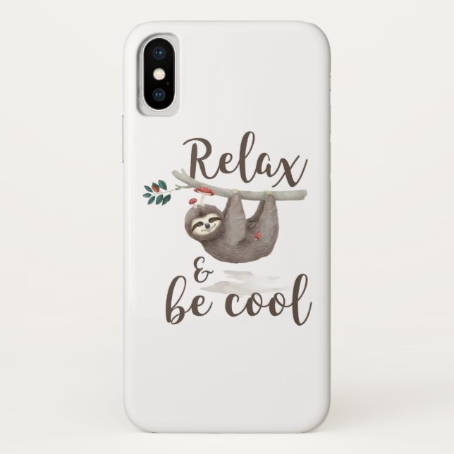 Entspannen Sie sich und seien Sie cooler Sloth Case-Mate iPhone Hülle (Rückseite)