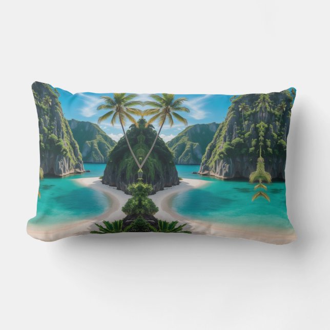 "Entspannen & treiben mit Island Vibes" Lendenkissen (Vorderseite)