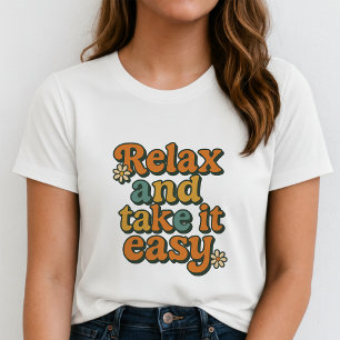 Entspannen und Locker bleiben Süße Retro-Daisy Gro T-Shirt