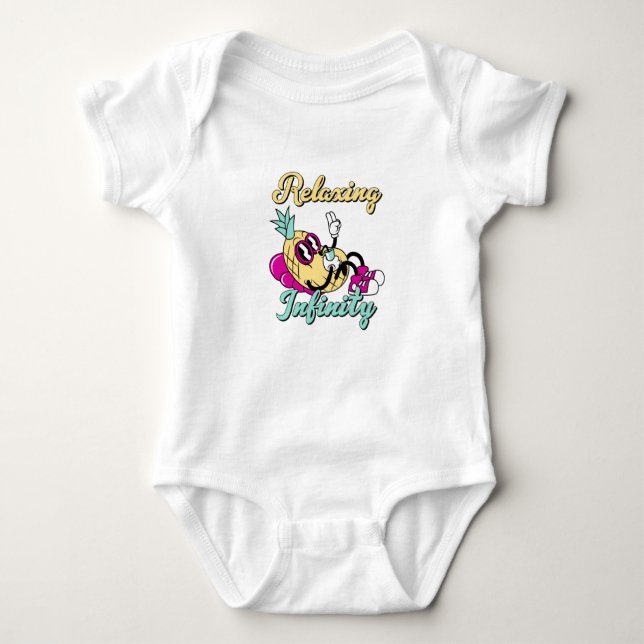 Entspannende Ananas | Niedliches Design Baby Strampler (Vorderseite)