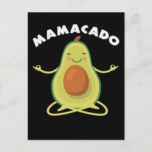 Entspannende Avocado Yoga Mutter Postkarte (Vorderseite)