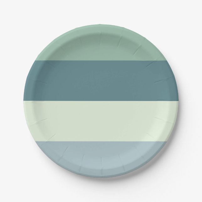 Entspannende Farben Streifen Pappteller (Vorderseite)