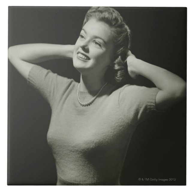 Entspannende Frau Fliese (Vorderseite)