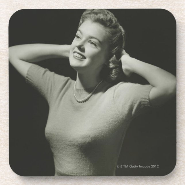 Entspannende Frau Untersetzer (Vorderseite)