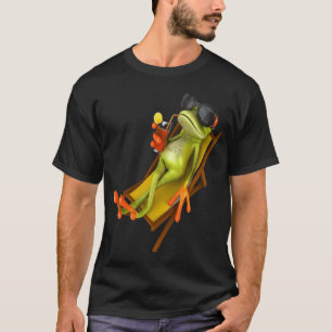 Entspannende Frosch-Illustration Premium-Design T-Shirt